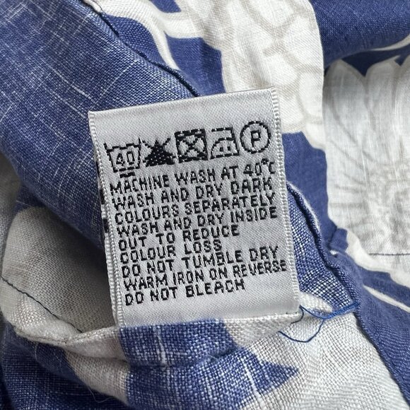 BODEN 100% Linen Blue Floral 3/4 Sleeve Tunic Knee Length Dress Size‎ UK 8 US 4 - Picture 10 of 14